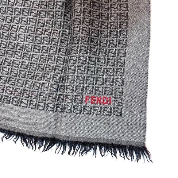 Fendi Multi Signature Zucca Monogram 100% Wool Scarf